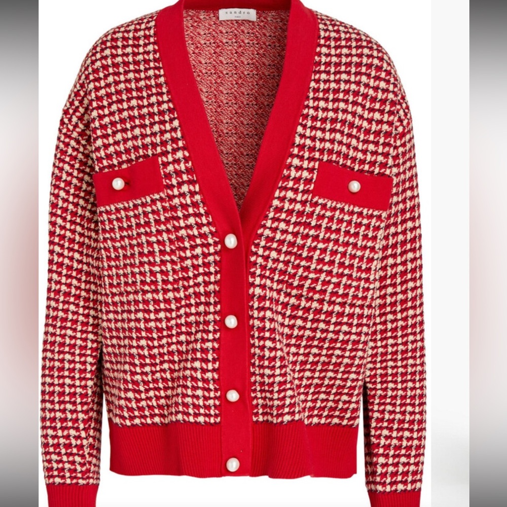 Sandro Brandy Tweed Cardigan